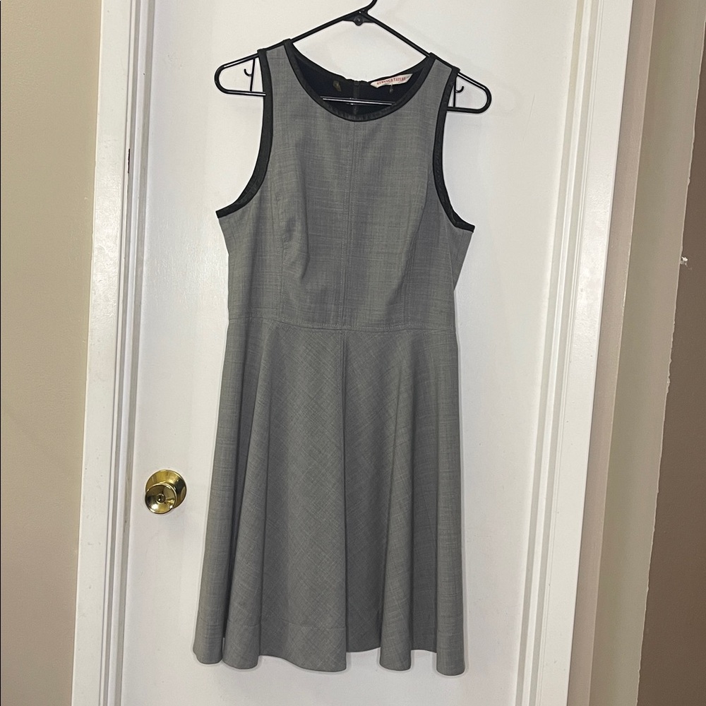 Rebecca Taylor Gray Midi Fit and Flare Dress